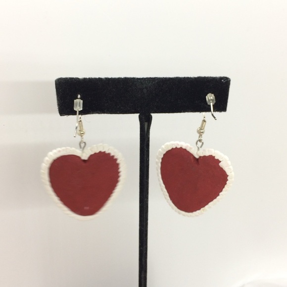 3/$30 VINTAGE CLAY HEART EARRINGS SILVER BEAR BROOCH PIN HALLMARK LOT VALENTINE - Picture 9 of 15